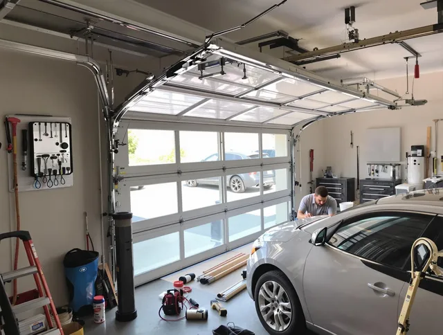 Garage door noise reduction service by Norwalk Garage Door Repair in Norwalk