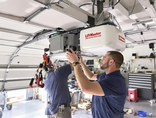 Norwalk Garage Door Repair technician performing advanced diagnostics on garage opener in Norwalk