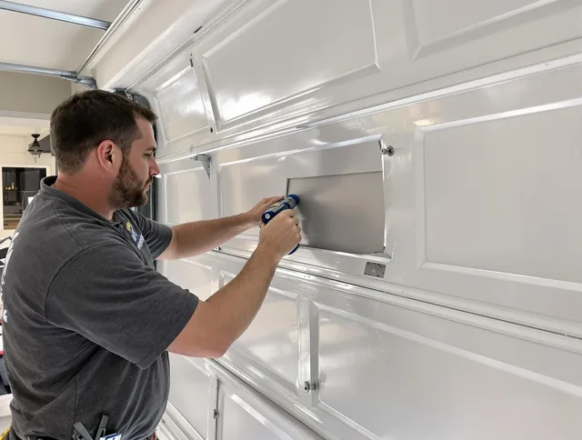 Garage door panel repair by Norwalk Garage Door Repair in Norwalk